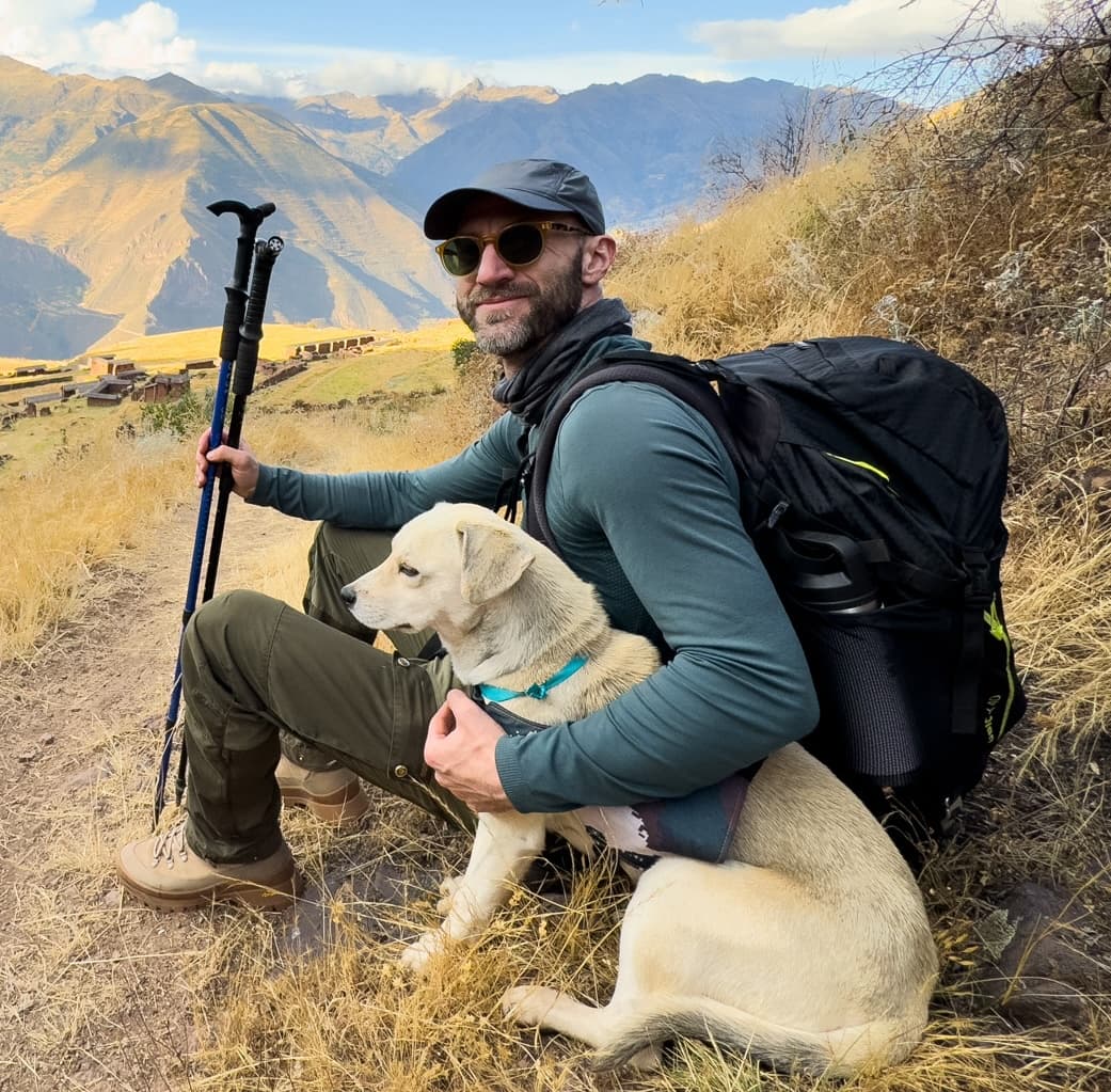 Mancho and me on a hike (with Julia).